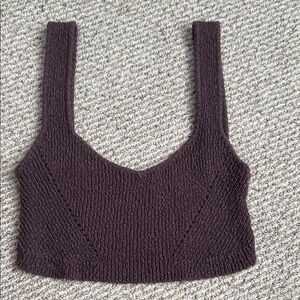 Urban Outfitters Black Ribbed Crop Tank Top